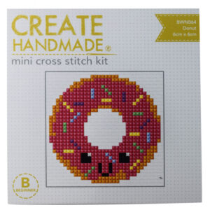 Create Handmade Cross Stitch Kit Beginner DONUT 6x6cm New
