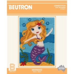 BEUTRON Long Stitch Kit Kids Beginner MERMAID 13x18cm New