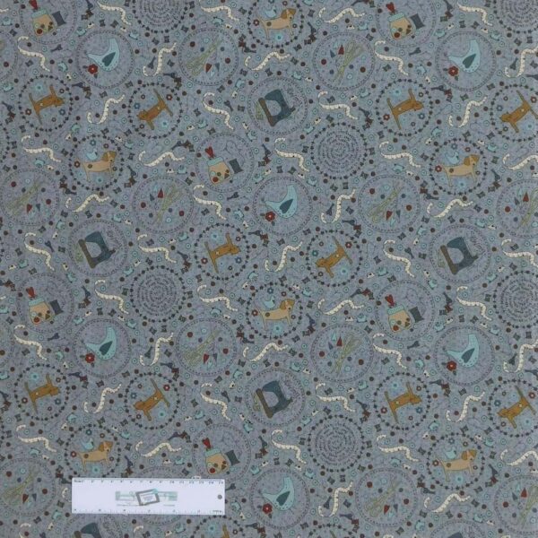 Quilting Patchwork Sewing Fabric Lynette Anderson ONE STITCH GREY 50x55cm FQ New
