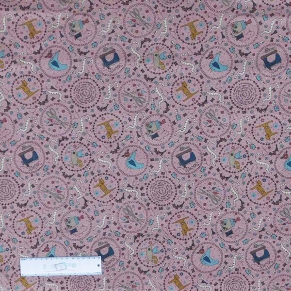 Quilting Patchwork Sewing Fabric Lynette Anderson ONE STITCH PINK 50x55cm FQ New