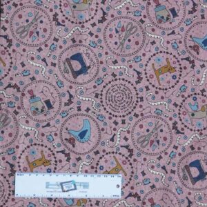 Quilting Patchwork Sewing Fabric Lynette Anderson ONE STITCH PINK 50x55cm FQ New