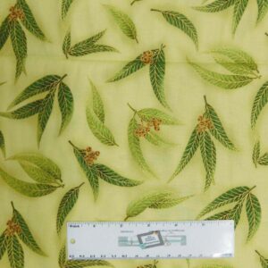 Quilting Patchwork Sewing Fabric GREEN GUM LEAVES 50x55cm FQ New Material