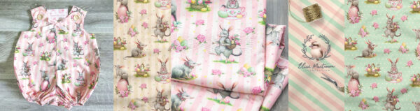 Quilting Patchwork Sewing Fabric EASTER BILBY PINK 50x55cm FQ New