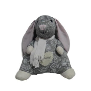 French Country Vintage Weighted GREY BUNNY RABBIT STANDING Door Stopper