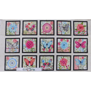 Patchwork Quilting Sewing Fabric BUTTERFLY DREAMS BLOCKS 62x110cm New