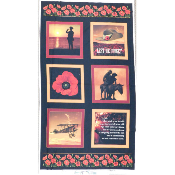 Patchwork Quilting Sewing Fabric ANZAC THE ODE Panel 60x110cm New