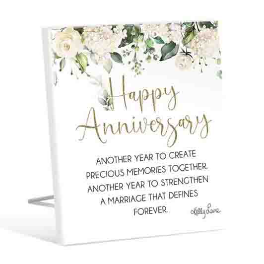 French Country Wooden Sign Occasions HAPPY ANNIVERSARY Plaque