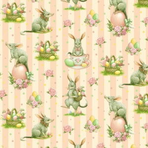 Quilting Patchwork Sewing Fabric EASTER BILBY APRICOT 50x55cm FQ New