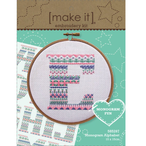 Make It Cross Stitch MONOGRAM ALPHABET Including all A-Z Letters and Threads