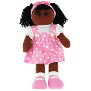 Hopscotch Soft Rag Doll MIMI Pink Polkadot Dress Doll Large 35cm