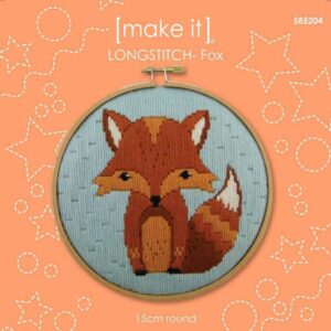 Make It Long Stitch Kit Kids Beginner MR FOX with Hoop 585204