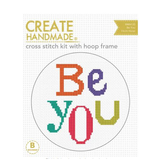 Create Handmade Cross Stitch Kit With Hoop BE YOU 15cm