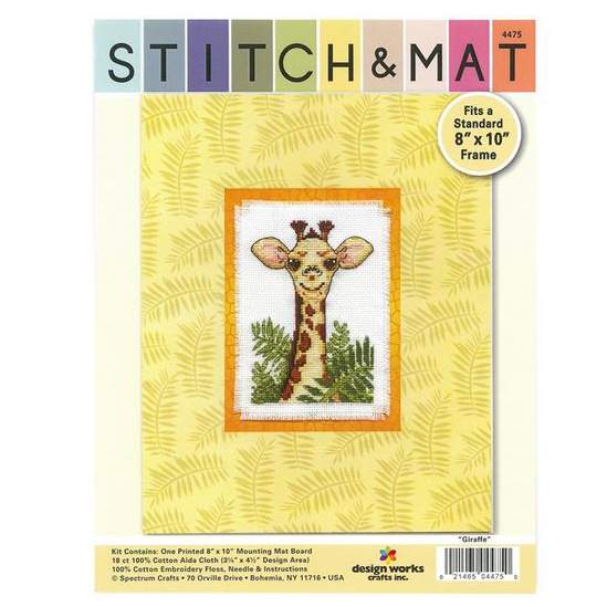 Cross Stitch GIRAFFE X Stitch and Mat Kit incl Threads