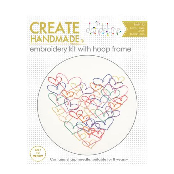 Create Handmade Embroidery HEARTS Hand Stitching with Hoop