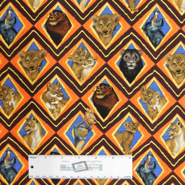 Quilting Patchwork Fabric LION KING MOSAIC 50x55cm FQ