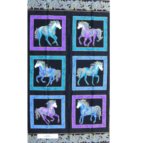 Patchwork Quilting Sewing Fabric HORSEN AROUND Panel 62x110cm
