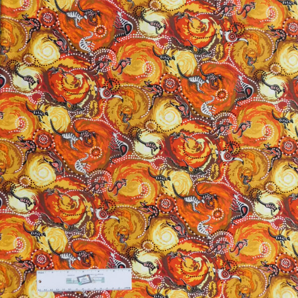 Quilting Patchwork Fabric DILKARA KANGAROOS Aboriginal 50x55cm FQ