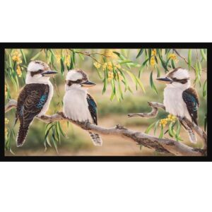 Patchwork Quilting Sewing Fabric Kookaburras Panel 59x110cm