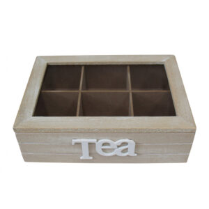 French Country Tea Bag Box Classic Timber Wood Teabag Holder