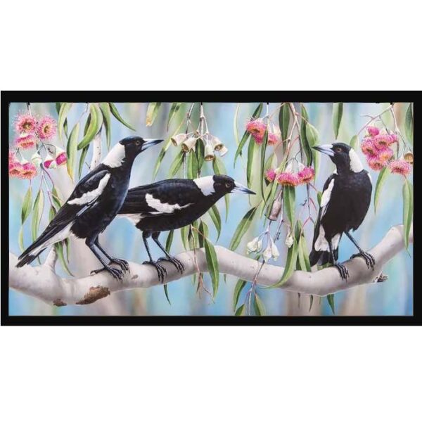 Patchwork Quilting Sewing Fabric MAGPIES Panel 59x110cm