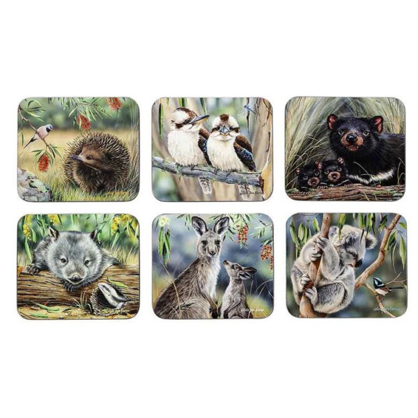 Dining Kitchen Fauna of Australia Cork Backed Placemats Set 6