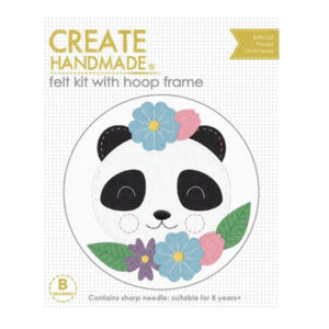 CREATE HANDMADE Felt Sewing Kit Kids PANDA 15 incl Hoop