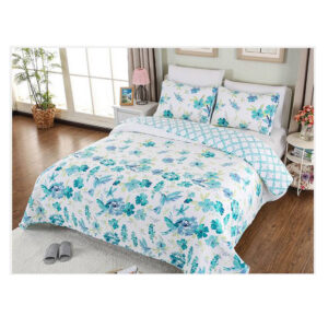 French Country Patchwork Bed Quilt PARADISE BLUE Throw Coverlet