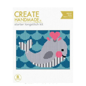 CREATE HANDMADE Long Stitch Kit Kids Beginner WHALE 15x11cm