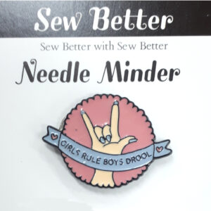 Sew Better Cross Stitch Needle Minder Keeper GIRLS RULE BOYS DROOL