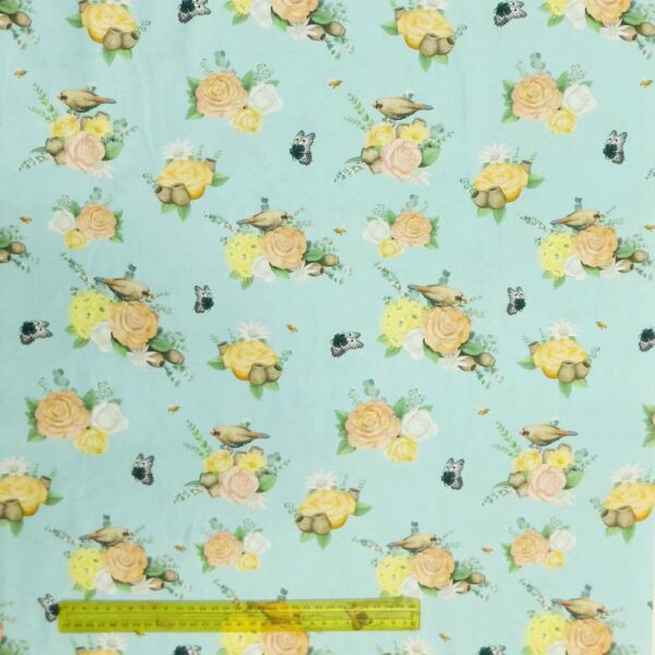 Quilting Patchwork Fabric NATIVE NURSERY BIRDS 50x55cm FQ Material