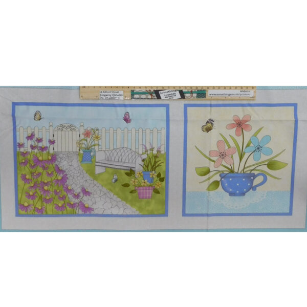 Patchwork Quilting Sewing Fabric BUTTERFLY GARDEN Panel 60x110cm Material