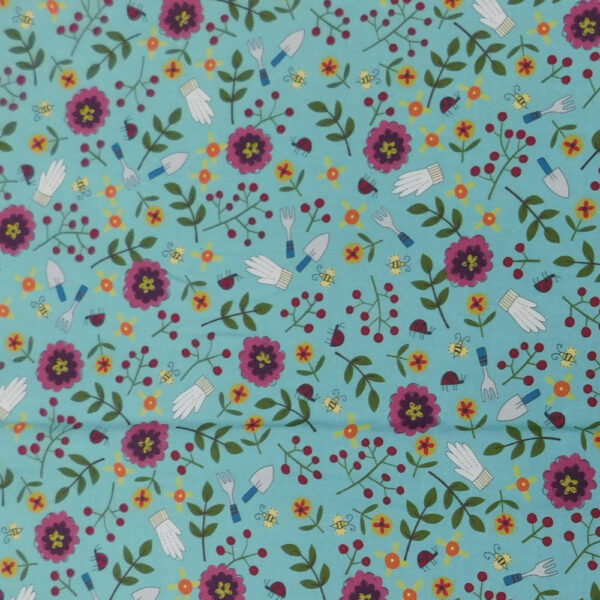 Patchwork Quilting Sewing Fabric TWO TONES FLORALS Panel 50x110cm 1/2meter Cut