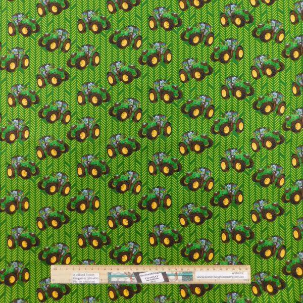 Quilting Patchwork Fabric TRACTORS GREEN JOHN DEERE 50x55cm FQ Material