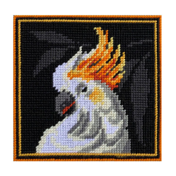 Country Threads Tapestry Printed WHITE COCKATOO Kit Incl Threads FJK-002