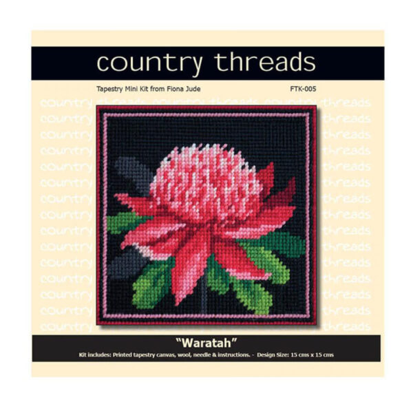 Country Threads Tapestry Printed WARATAH Kit Incl Threads FJK-005