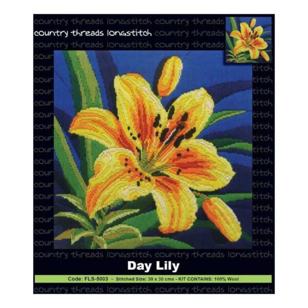 Country Threads Long Stitch Kit DAY LILY FLS-5003 Inc Threads