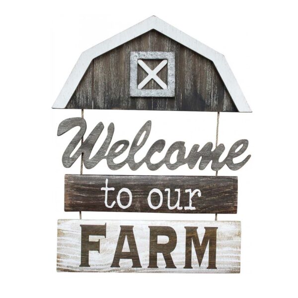 Country Wooden Hanging Sign WELCOME TO OUR FARM Plaque