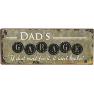Country Metal Tin Sign Wall Art DADS GARAGE Plaque Rustic