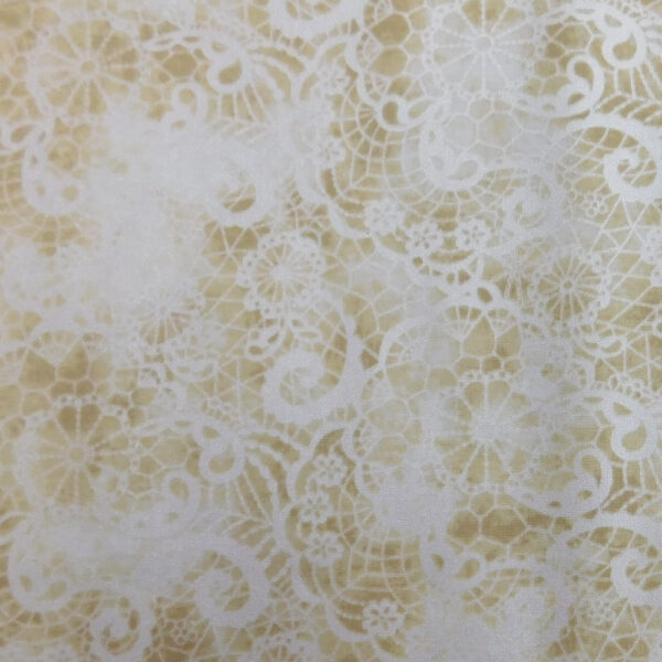 Quilting Patchwork Fabric CREAM DOILY LUSTER 50x55cm FQ Material