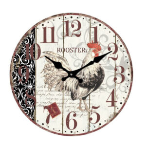 Clock French Country Wall Clocks 17cm ROOSTER COCKEREL Small