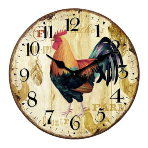 Clock French Country Wall Clocks 17cm ROOSTER Cream Small
