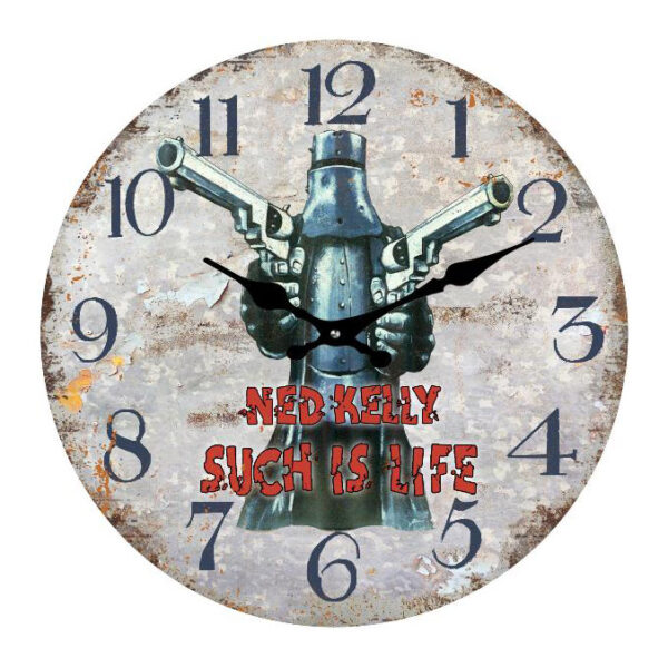 Clock French Country Wall Clocks 17cm NED KELLY Such is Life Small