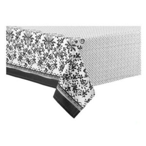 Ladelle Table Cloth WATERCOLOUR FLORAL BLACK 150x225cm Tablecloth