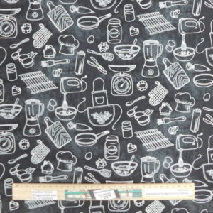 Patchwork Quilting Sewing Fabric KITCHEN GADGETS 50x55cm FQ New