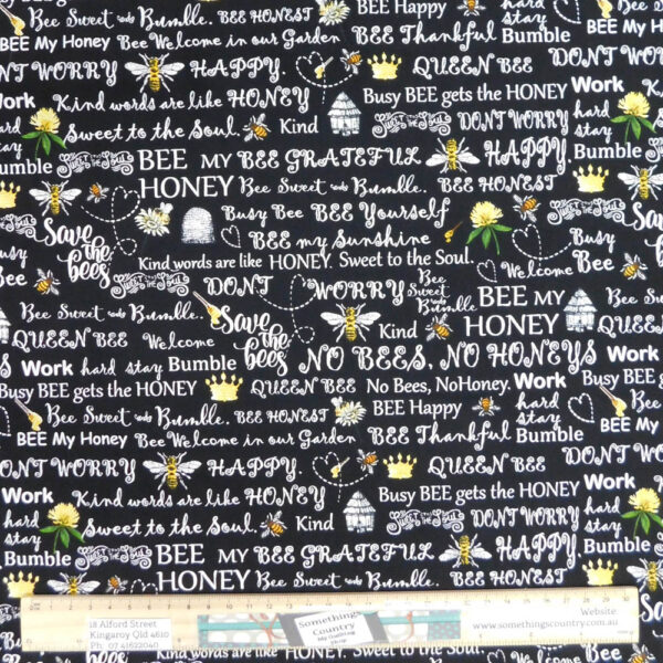 Patchwork Quilting Sewing Fabric HONEY BUSY BEE 50x55cm FQ New