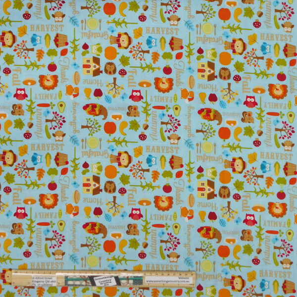 Patchwork Quilting Sewing Fabric HARVEST GARDEN 50x55cm FQ New