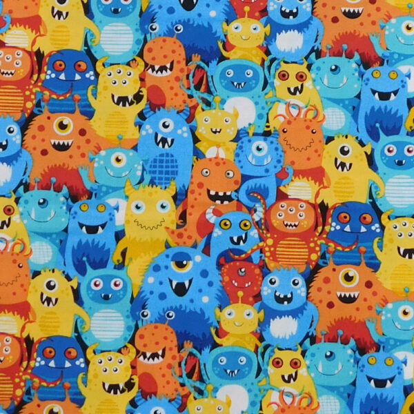 Quilting Sewing Fabric ALIEN MONSTERS Allover Material 50x55cm FQ