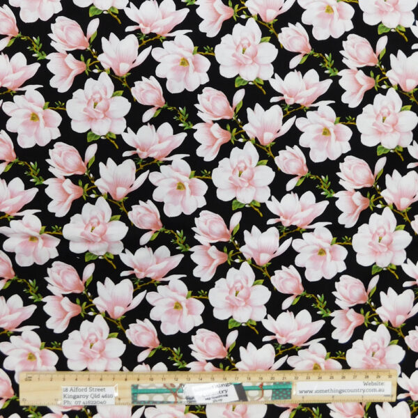 Quilting Patchwork Sewing Fabric MAGNOLIAS Allover Material 50x55cm FQ
