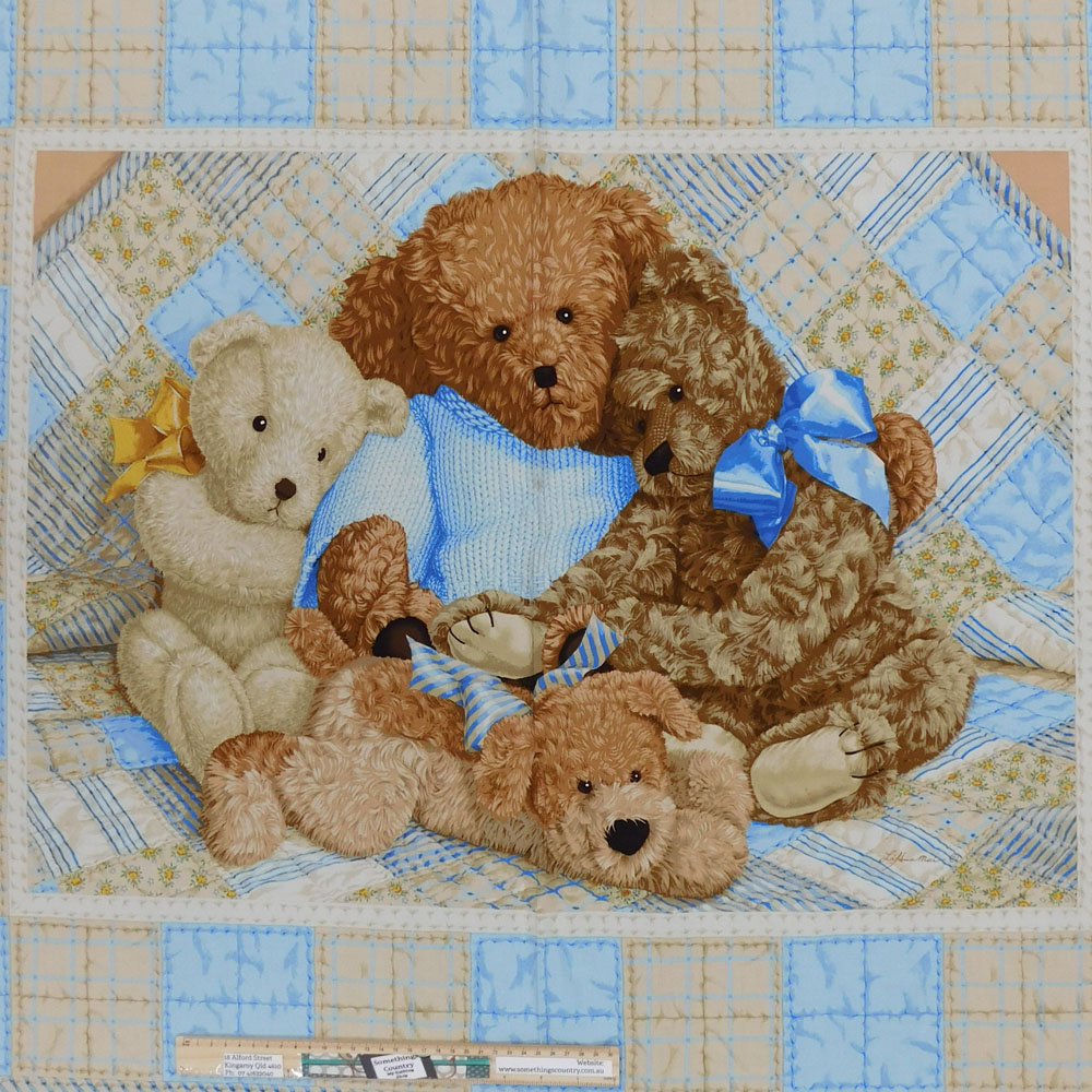 patchwork-quilting-sewing-fabric-blue-teddy-bear-panel-90x110cm-ebay