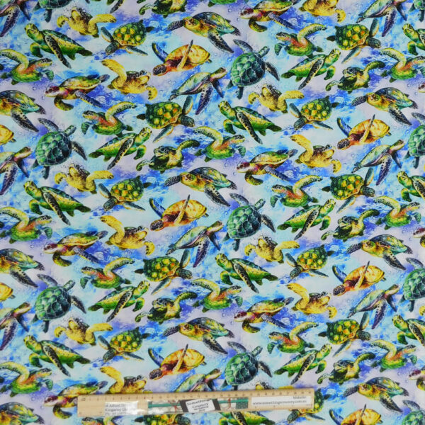 Quilting Sewing Fabric THE REEF TURTLES LIGHT Allover Material 50x55cm FQ